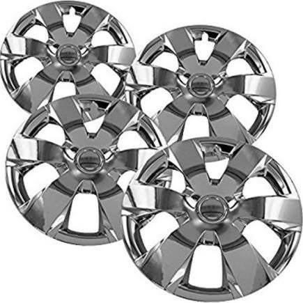 16", 6 Spoke, Silver, Plastic, Set Of 4, Spring Steel Clip