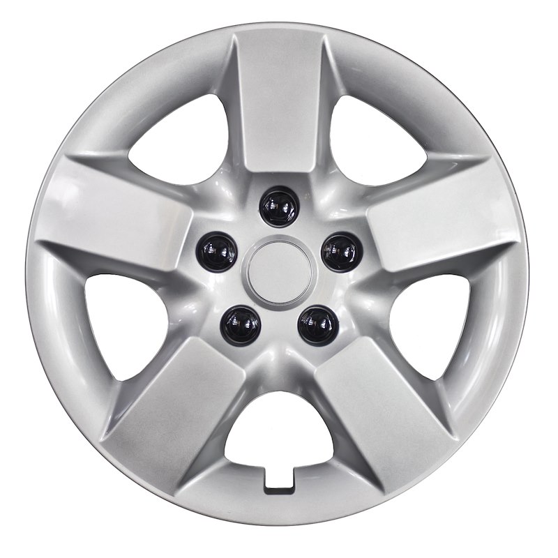 CCI-44316S 16 in. Clip On Plastic - H5 - Racing Disk Hubcaps - Silver