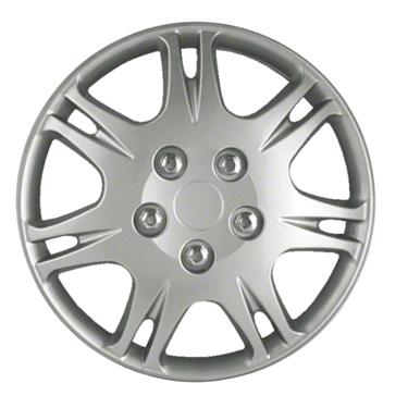 15", 7 Double Spoke, Silver, Plastic, Set Of 4, Standard Leg