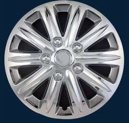 15", 10 Spoke, Chrome Plated, Plastic, Set Of 4