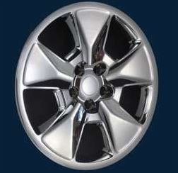 17", 5 Spoke, Chrome Plated, Plastic, Set Of 4, Push On