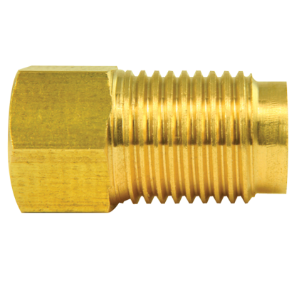 Brass Adapter, Female 0.37-24 Inverted, Male 0.5-20 Inverted