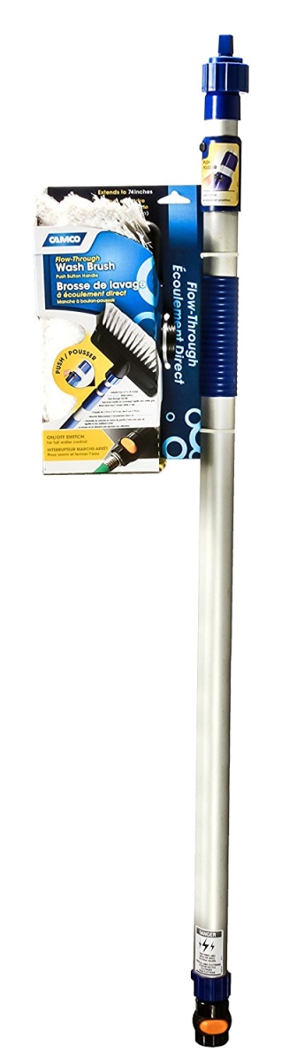 Picture of Camco C1W-41960 Flow - Through Wash Brush with Push Button Handle