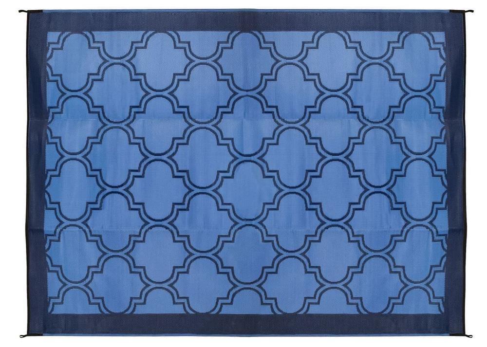 Reversible Outdoor Mat - Lattice Blue - 6ft. x 9ft.