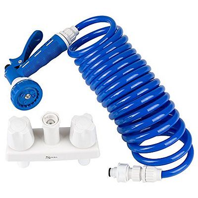 D6U-DFSA186WT Extension Spray Faucet, White & Blue