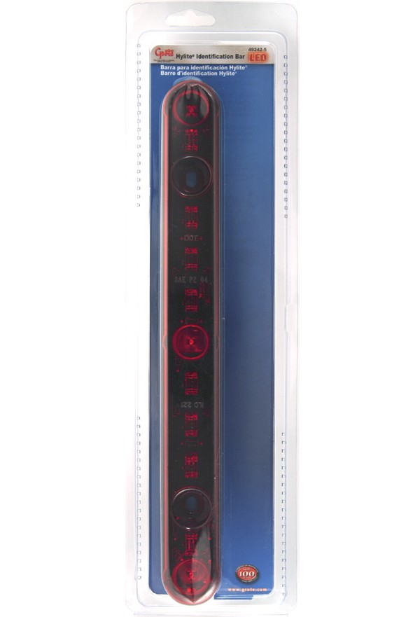 Grote Perlux G17-492425 15 in. Thin Line LED Bar Light, Red