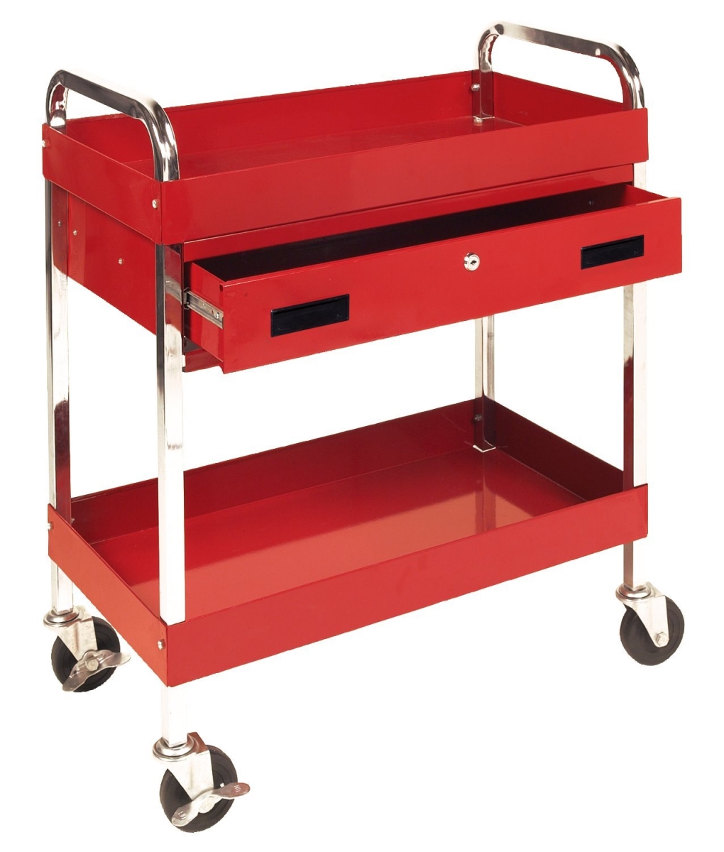 W54004 Two Shelf Utility Cart with Drawer