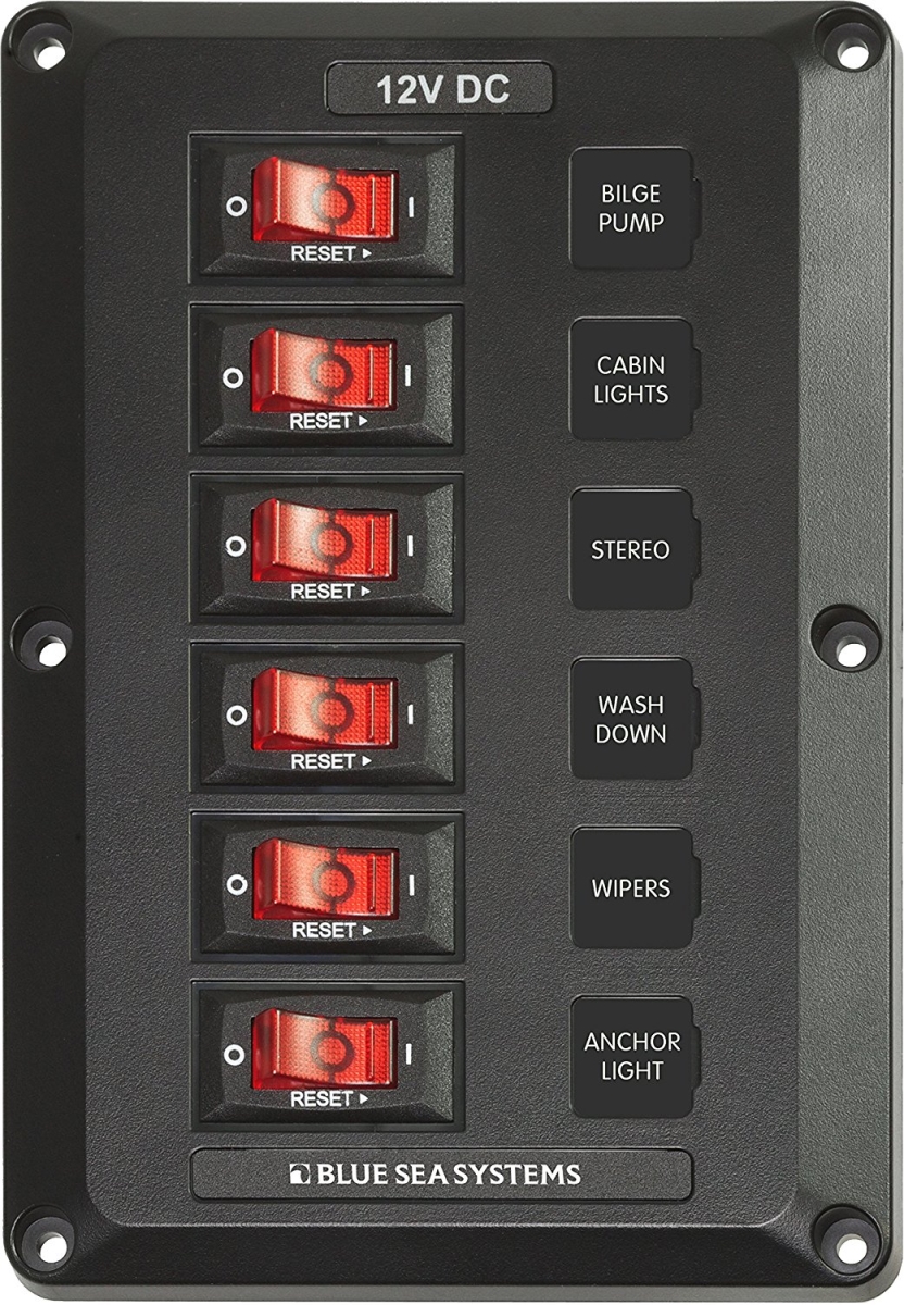 4352 6 Position, BelowDeck Circuit Breaker Panel
