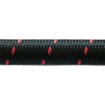 11970R 10 AN x 10 ft. Roll Nylon Braided Flex Hose - Black & Red