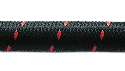 11978R 20 ft. 8AN Nylon Braided Flex Hose, Roll of Black & Red