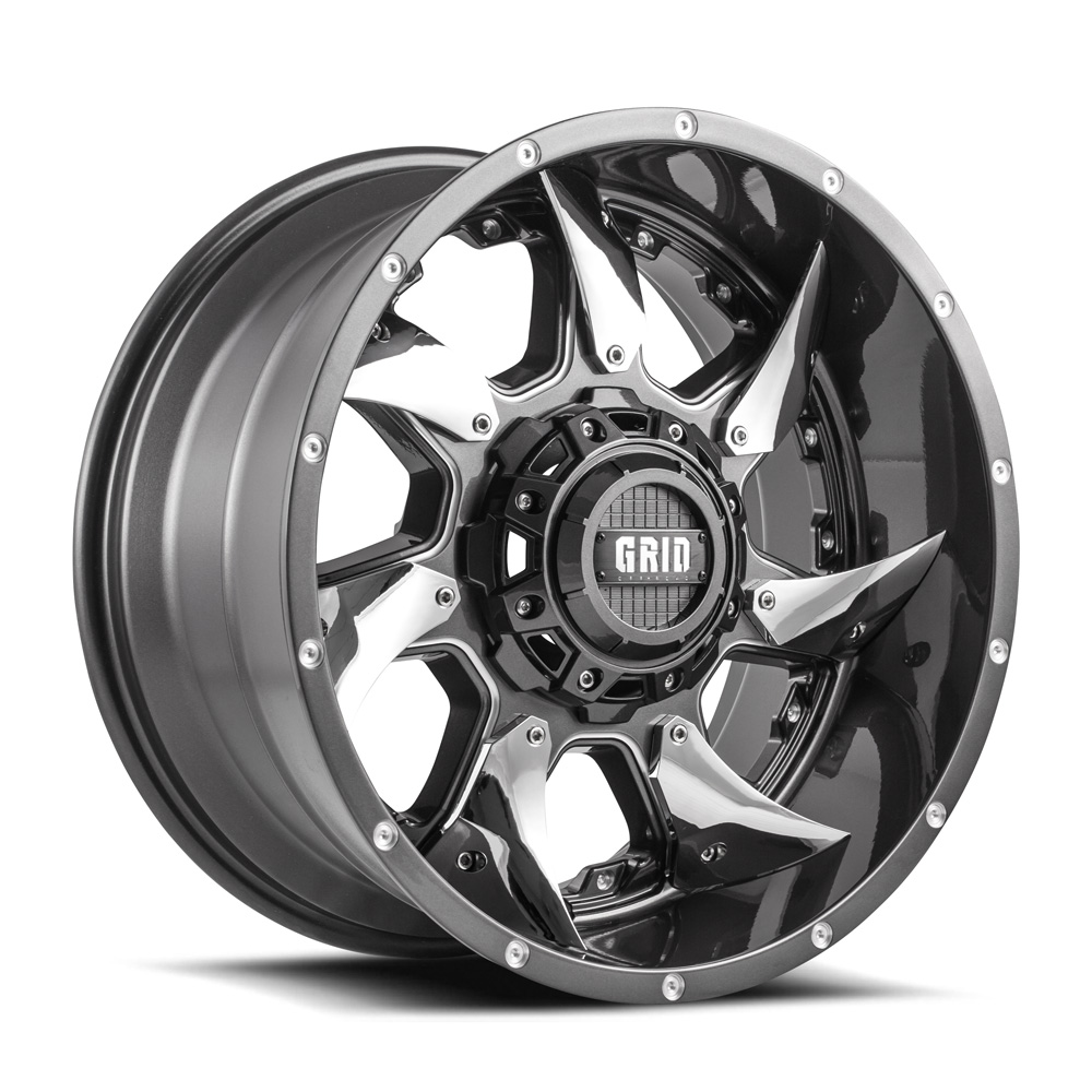 718952A158 18 x 9 in. Gloss Graphite Milled & Chrome Gd07-18090052A1587