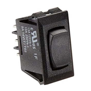 S341 10 Amp Momentary On & Off Switch - Black