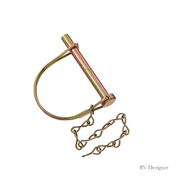 COUPLER LOCK PIN W/ CHAIN, 5/16IN X 2-1/2IN
