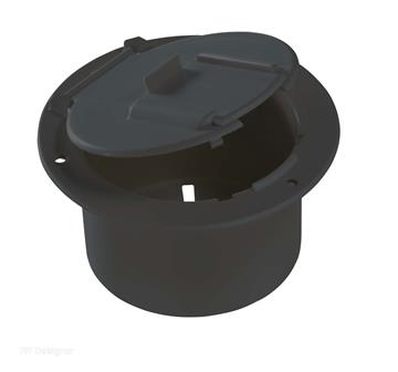 Low Profile Cable Hatch - Black - 4.6 x 2.6 in