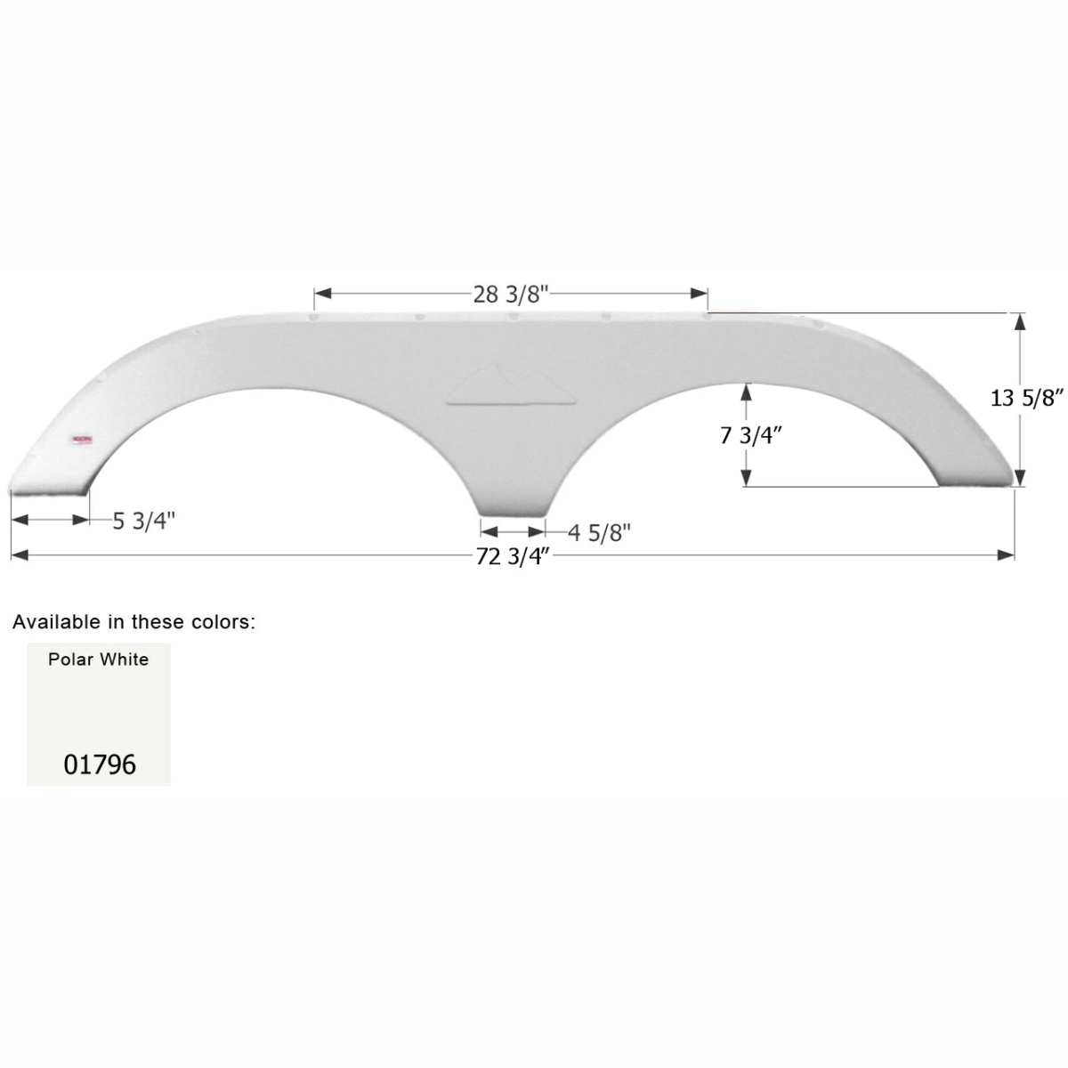 Icon Technologies Fender Skirt, Tandem, Keystone, FS1796, Polar White | ABS Plastic | Camping World