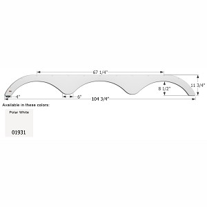 Icon Technologies Fender Skirt, Triple, Heartland, FS1931, Polar White | ABS Plastic | Camping World