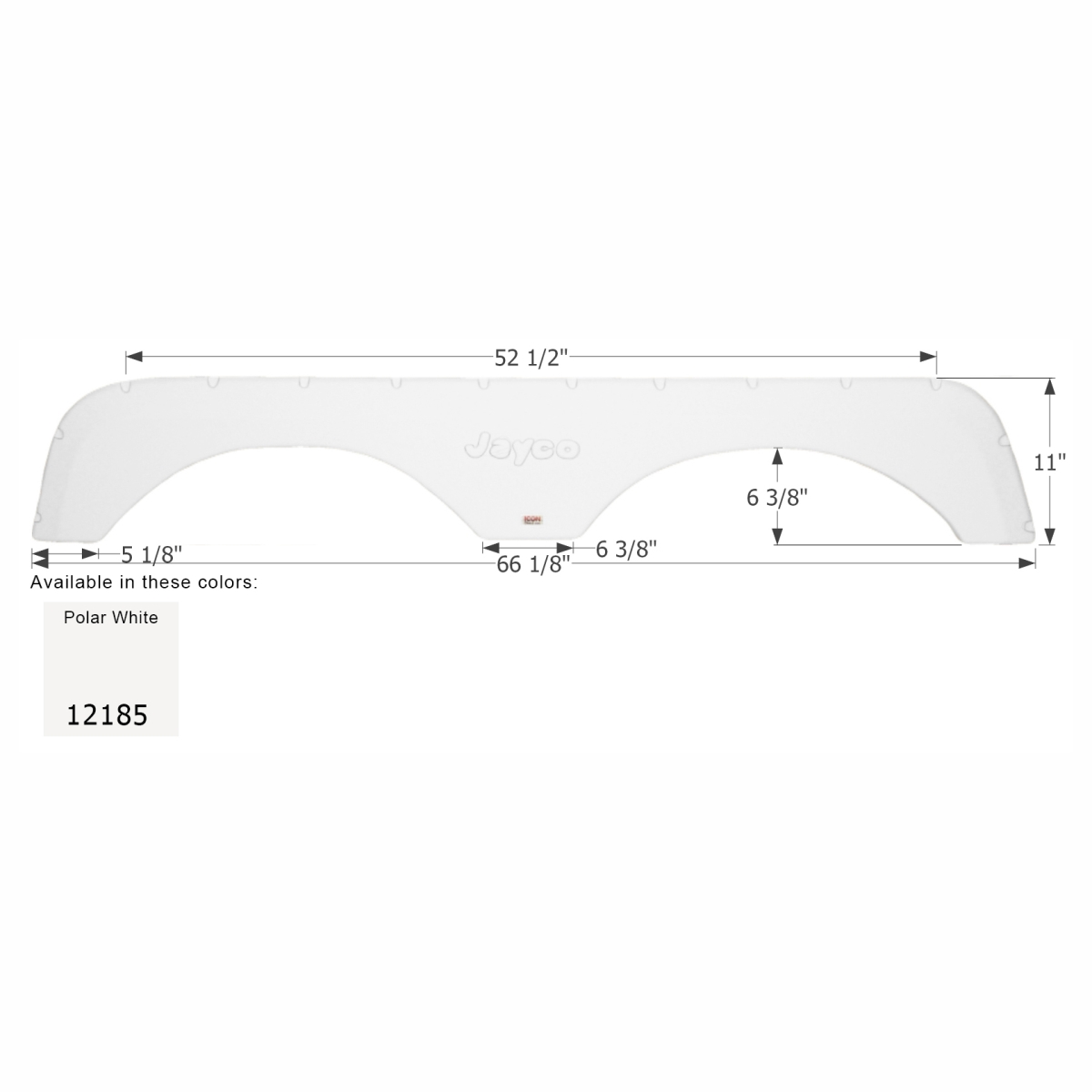 Icon Technologies Fender Skirt, Tandem, Jayco, FS2185, Polar White | ABS Plastic | Camping World