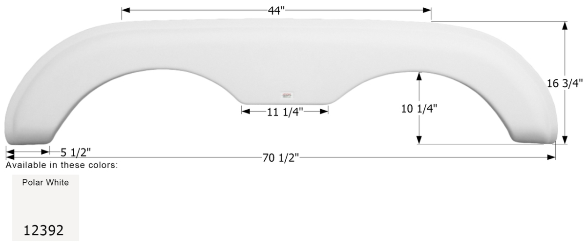 Icon Technologies Fender Skirt, Tandem, Holiday Rambler, FS2392, Polar White | ABS Plastic | Camping World