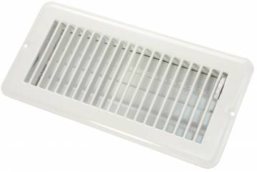 4 x 10 in. Floor Registers Dampered Metal - White