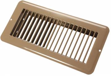 4 x 10 in. Floor Registers Undampered Metal, Brown