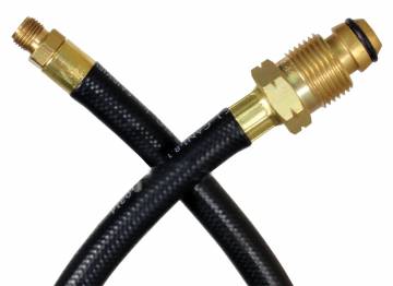 14 Inside Diameter Rubber Pigtail Hose PrestOLite POL End x 14 Inverted Flare