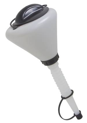 Lisle 19832 Plastic Funnel with Lid and Spout Cap - 1.6 Quart Capacity