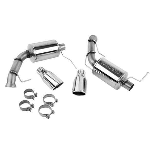 Stainless Steel Axle Back Exhaust System Round Tips Kit Mustang 2011