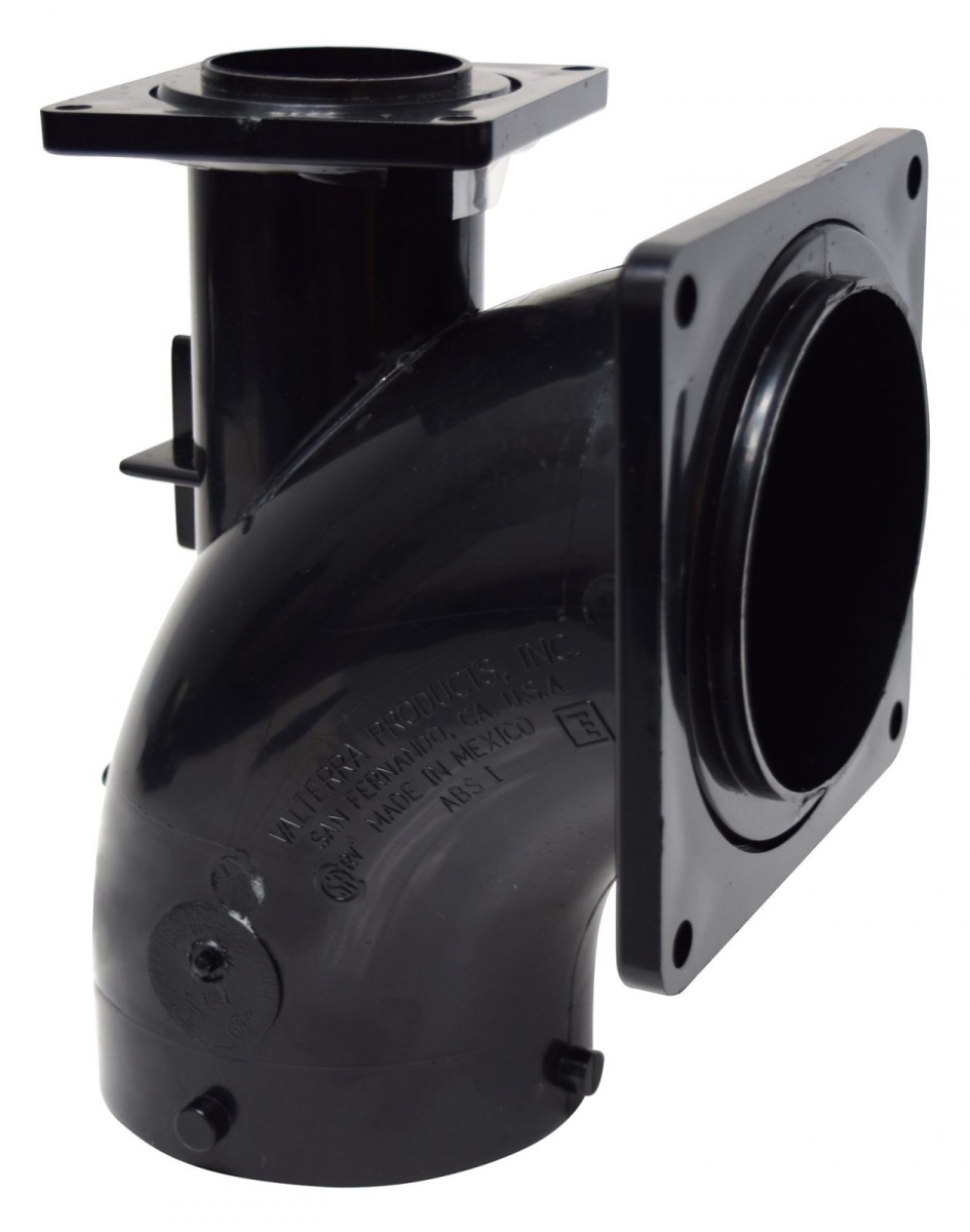 Valterra  Heel Inlet 0.25 Bend, 3 in.Hub x 3 in. & 1.5 in. Rotating Flanges