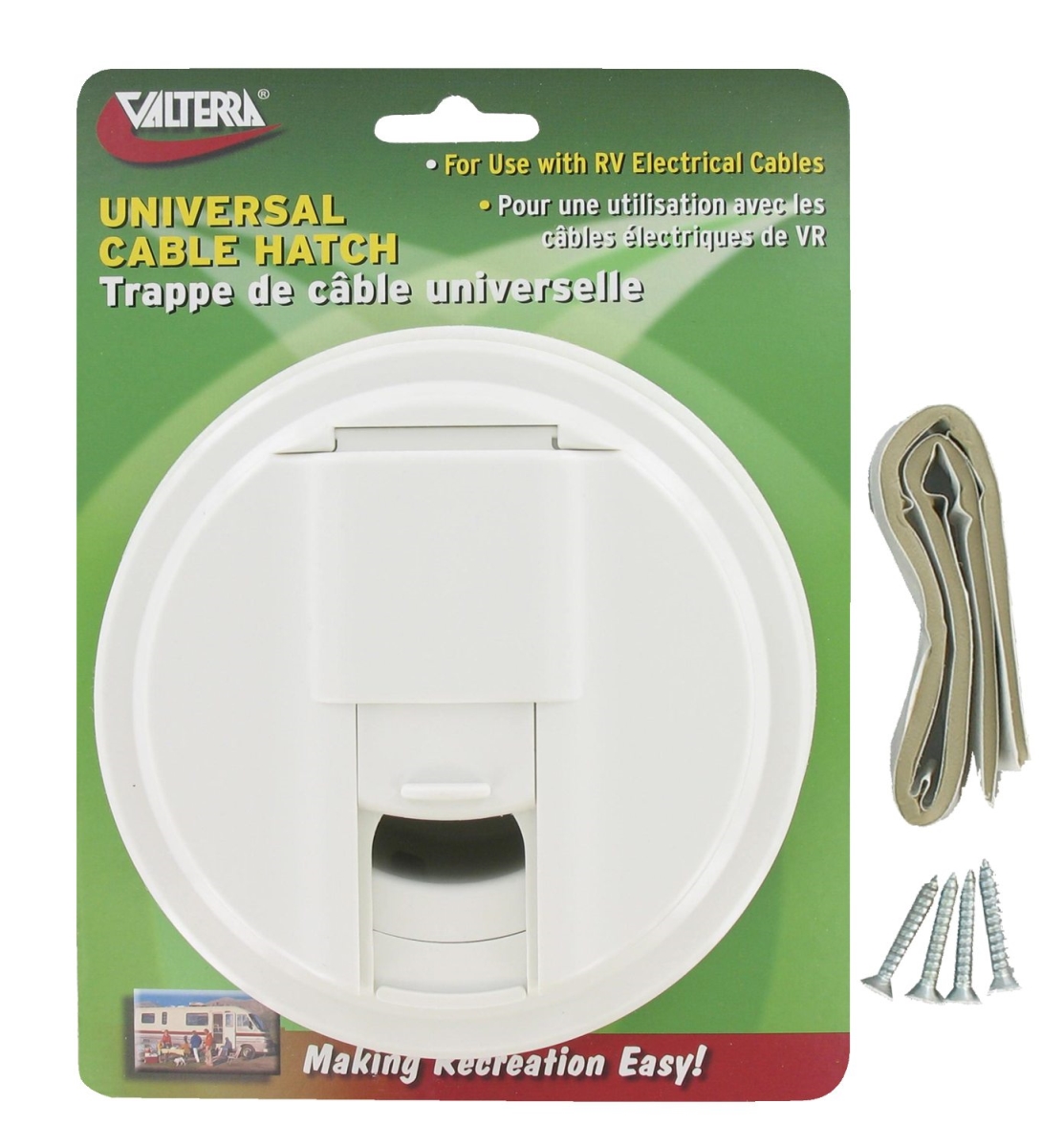 Valterra Electrical Cable Hatch, Universal Round, White | Camping World