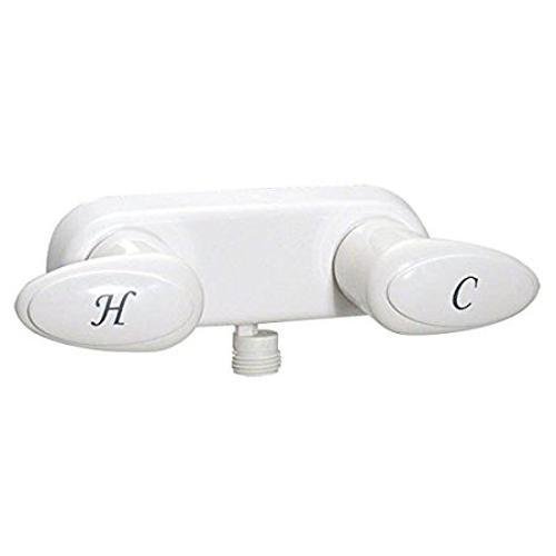 4 in. Shower Valve, White - Quarter Oval