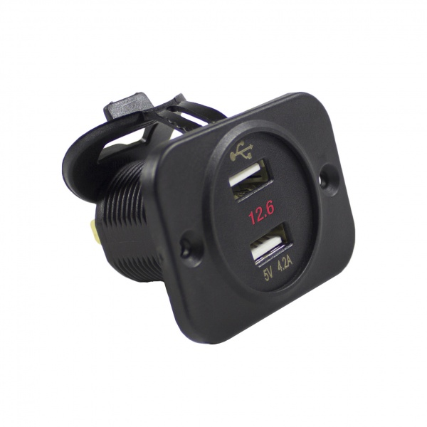 W48-20602 5 - 30V Dual USB with Voltage Meter
