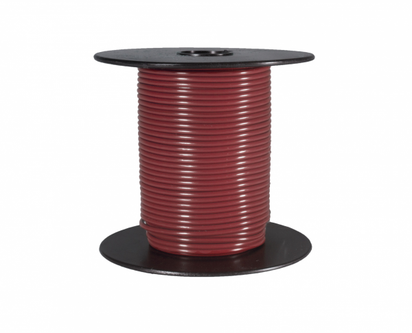 Primary Wire, GPT, 20 AWG, 1C C, Red, PVC, Stranded, 60V, 100 ft.