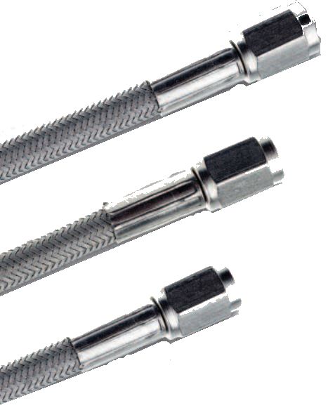 16 in. Staight 3 to Brake Line Braided, Stainless Steel