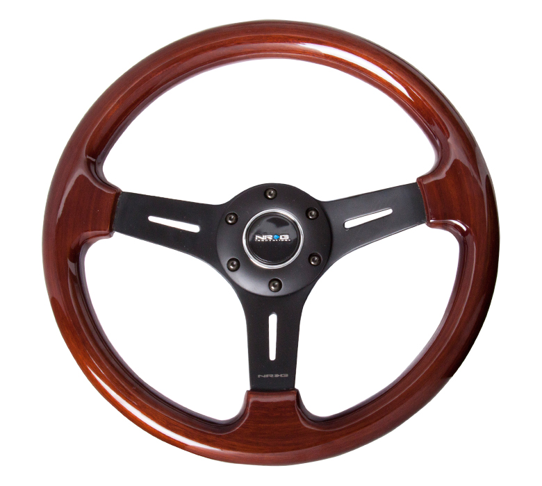 ST-015-1BK 330 mm Classic Wood Grain Wheel, Matte Black