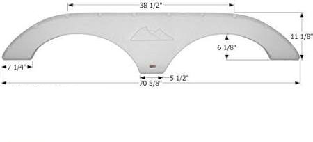 Icon Technologies Fender Skirt, Tandem, Keystone, FS2293, Polar White | ABS Plastic | Camping World