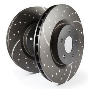 Picture of EBC Brakes GD7121 3GD Slotted & Dimpled Rotors for 2003-2005 Infiniti G35&#44; Black Geomet Coated