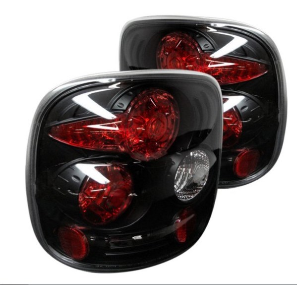 5002105 Chevy Silverado Stepside Black & Red Euro Tail Lights