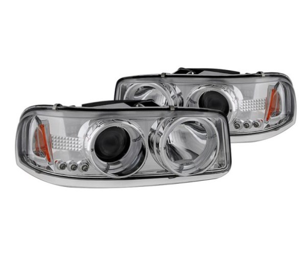 GMC Sierra 1500-2500-3500 Chrome Halo Projector LED Headlights