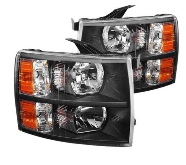 5076991 2007-2013 Chevy Silverado Black Factory Style Headlights