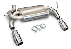 24412 2007-2010 Dual Exit Wrangler Jeep Cat-Back Exhaust Systems, Natural & Polished