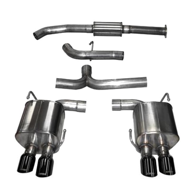 14857BLK Cat-Back Exhaust System with Quad Rear Exit, Polished Black