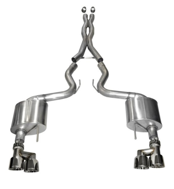14335 2015-2018 Ford Mustang Cat-Back Exhaust System with Quad Rear Exit, Polished