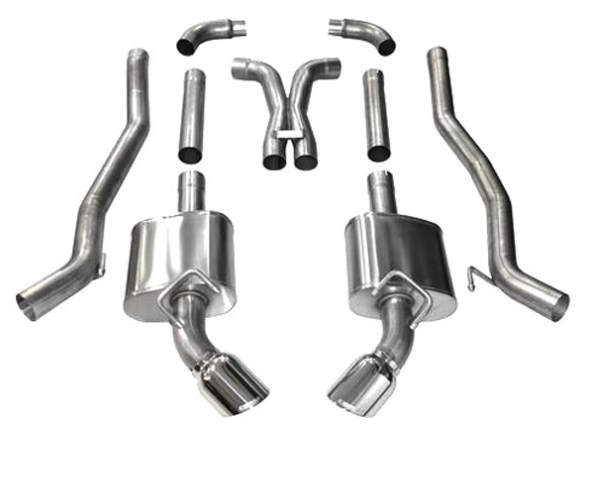 14968 2010-2015 Chevy Camao Cat-Back Exhaust System Split Rear Exit with X Pipe, Polished