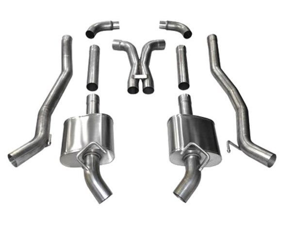 14976 2010-2013 Chevy Camao Cat-Back Exhaust System Split Rear Exit with X Pipe, Polished