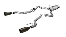 14397BPC 2017-2018 3.5L Cat-Back Exhaust System with Split Rear Exit, Matte Black
