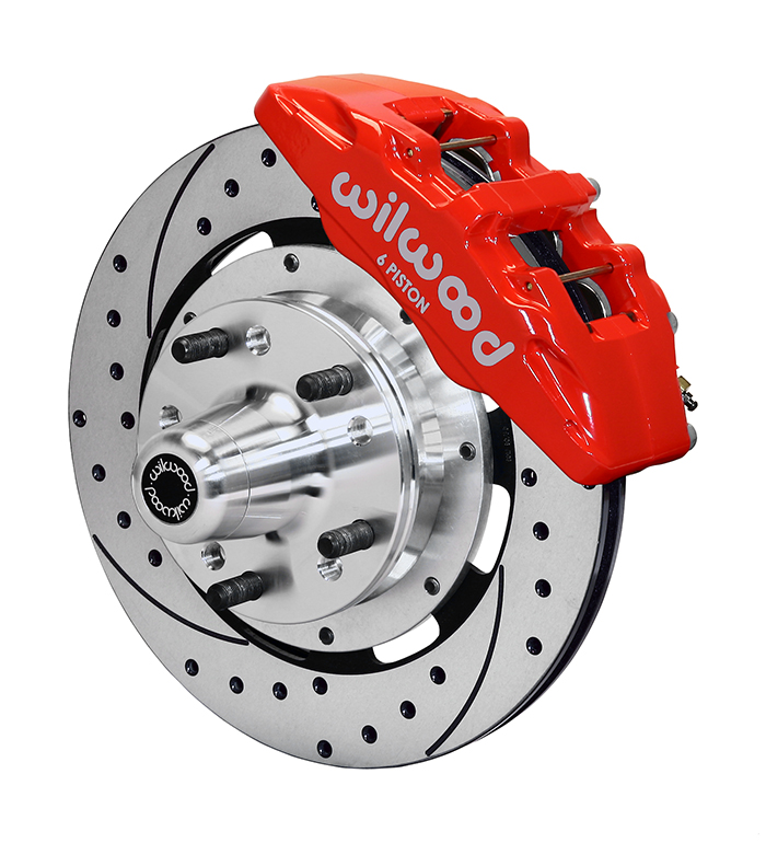 12.19 in. Forged Dynapro 6 Big Brake Front Brake Kit - Red - Hub