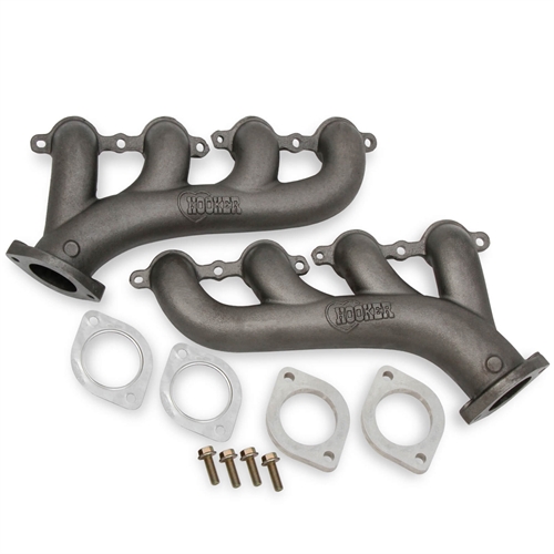 Hooker 8502HKR Hooker Exhaust Manifolds GM Ls Exhaust Manifolds with 25 in Outlet  Natural Cast Finish