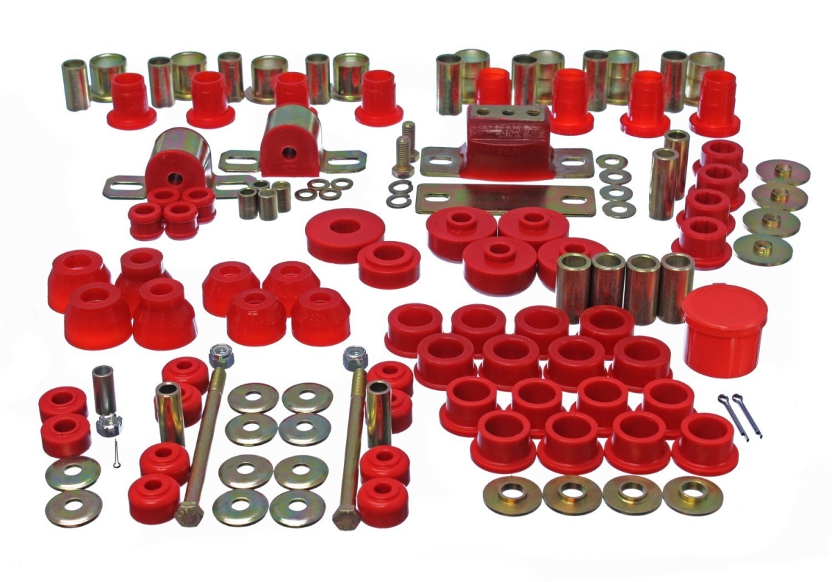Suspension Bushing Kit, Red; Polyurethane; Includes Front and Rear Control Arm Bushings