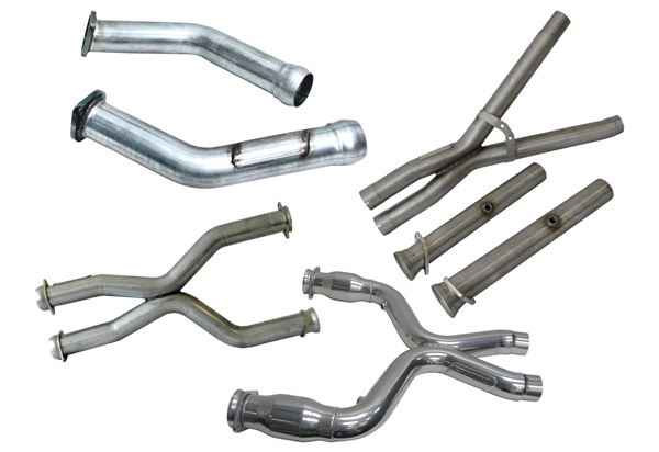 2005-2010 Ford Mustang Exhaust Crossover Pipes with Converters, Aluminized