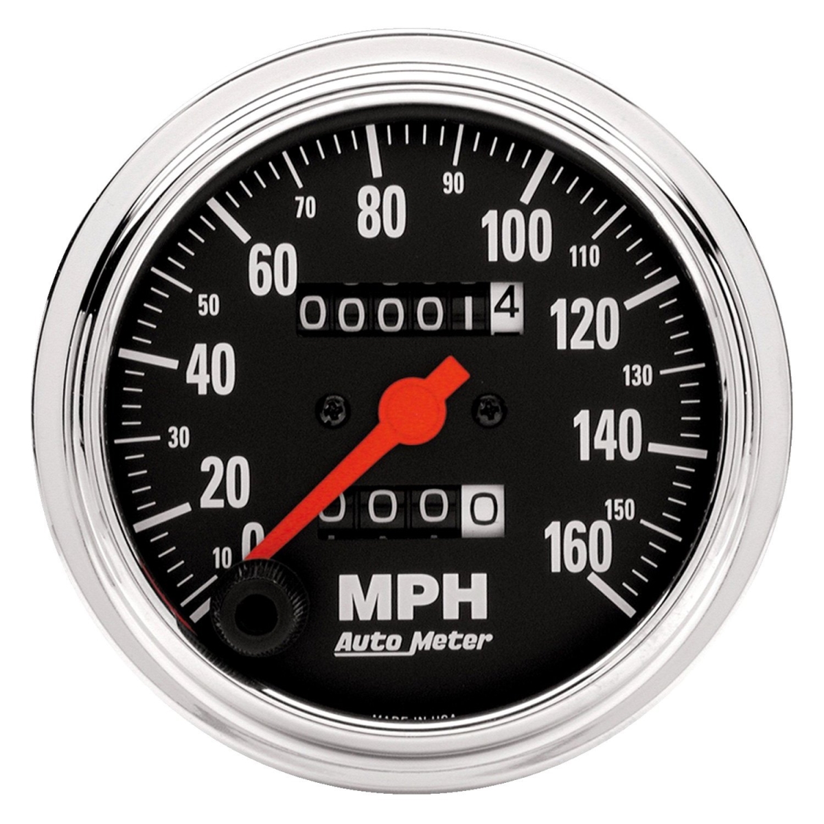 Picture of Auto Meter 2494 Traditional Chrome Speedometer In-Dash Gauge with Trip